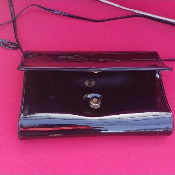 KORET Elegant Black Patent Leather Clutch Handbag - Picture 5 of 5
